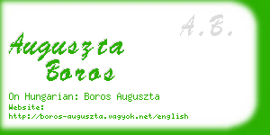 auguszta boros business card